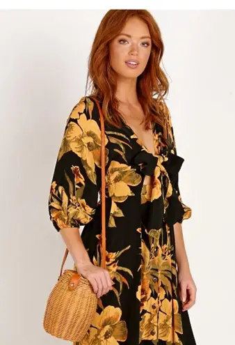 Faithfull the Brand Vida Bag Natural Woven wicker Tan Honeycomb Basket Bag NEW