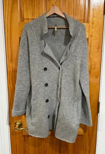 Soyer Gray Merino Wool Blend Double Breasted Cardigan Coat Sweater Size M Size M - Image 1