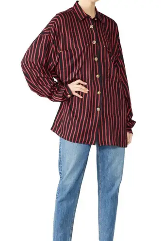 The Kooples Women’s Striped Puff-Sleeve Button Down Shirt