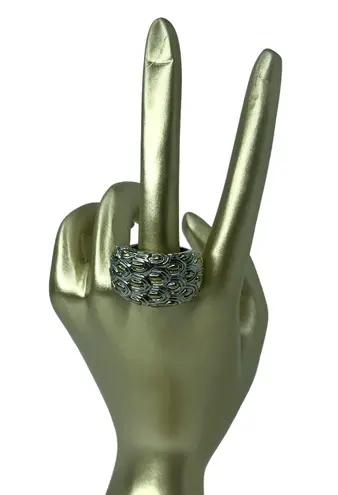 Silver and Gold Feather Ring