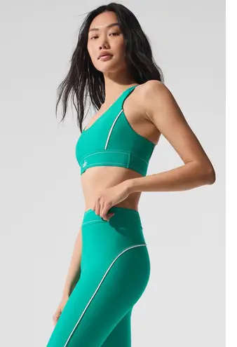 Alo Yoga Airlift Suit Up Bra Spruce Green/White S
