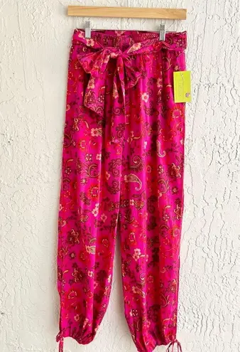 MISA Los Angeles MISA floral breezy pants pink size medium