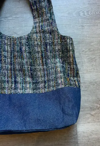 Anna Sui Tinsel Tweed And Denim Tote