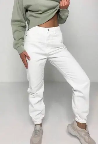 Missguided White Riot Denim Jogger Jeans