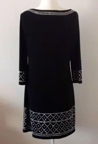 White House | Black Market  BLACK JERSEY KNIT DRESS MEDIUM