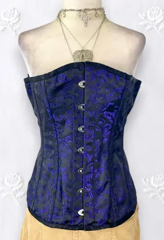 Fiona's Fineries Ethereal Whimsygoth Gothic Black Purple Lace Up Corset Top 30" Size undefined