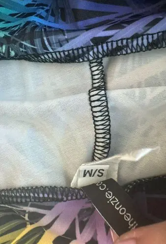 Onzie Palm Print Sheer Panel Leggings Size S/M