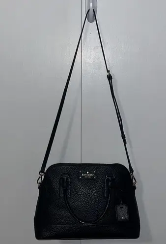 Kate Spade  BAY STREET SMALL RACHELLE Crossbody Satchel BAG Black Pebbled Leather