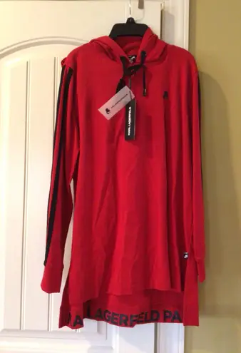 Karl Lagerfeld PARIS SIDE STRIPE HEM HOODIE (Sz XS)