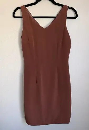 Hugo Buscati Brown Silk Mini Dress