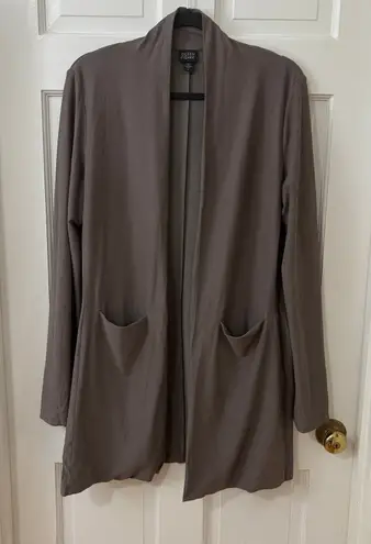 Eileen Fisher  M Gray Minimalist Lagenlook Capsule Open Cardigan Sweater USA - Image 1