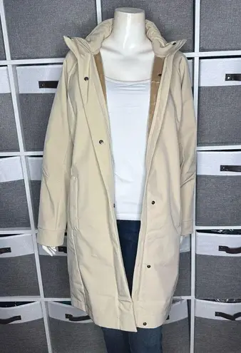 Mondetta Raincoat Hooded Longline Soft Shell Warm Beige Coat Size Medium - Image 3