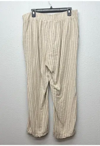 Briggs New York Briggs Linen Blend Pull On Beach Boho Vacation Coastal Grandmother Pants Sz XL