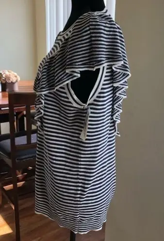 Maison Jules Womens Striped Knit Sweater sz XL