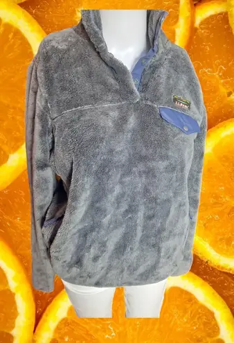 L.L.Bean Fleece Jacket Snap Pullover Soft Cozy Outdoors Small Petite Gray