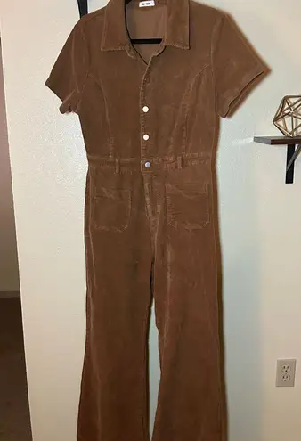 Chic Brown Corduroy Jumpsuit Size L