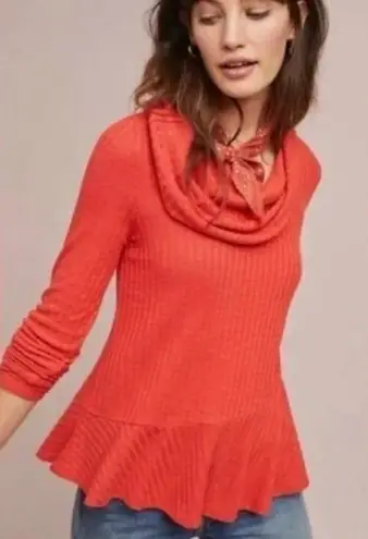 Maeve by Anthropologie Cowl-Neck Peplum Sweater