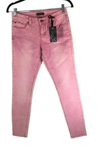 This City Womens Pink Faded Skinny Jeans Goth Punk Rock Size 26
