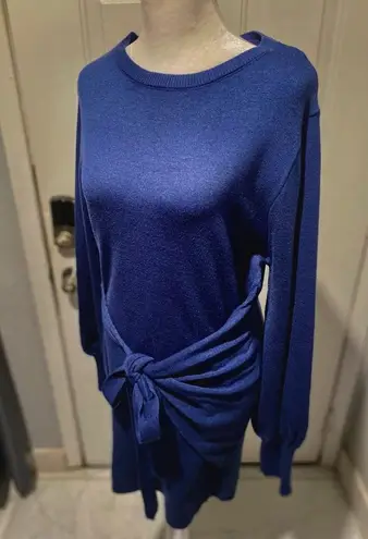 NWT VTSGN Women's Long Lantern Sleeve Knit Sweater Bodycon Mini Dresses Size:XL