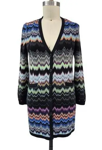 Milluce missoni style flame stitch long cardigan Korean Style Sz 42/M Black Size M