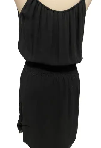 Babaton Aritzia Bramwell 100% Silk Black Smock Waist Dress