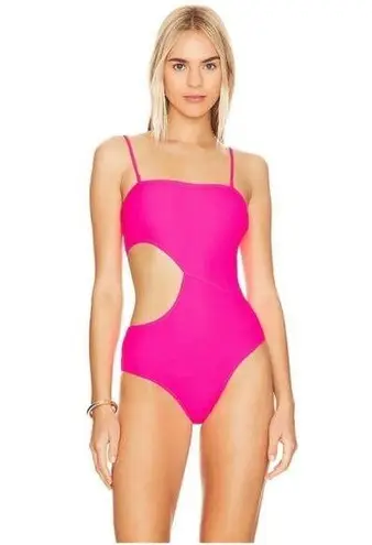 Solid & Striped Swimsuit SZ Large Cameron Cutout One Piece NWT Crinkle Rib Pink