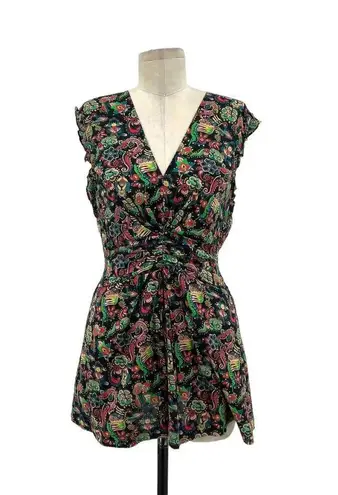 Derek Lam 10 Crosby Kris Paisley Floral Print Tunic Top Size 0