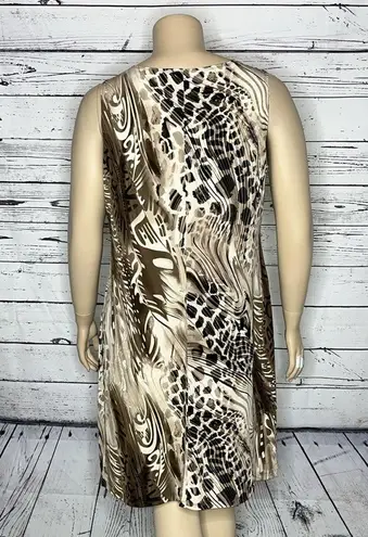 Effortless Style by Citiknits NWOT Size XL Neutral Color Animal Print Tank Dress