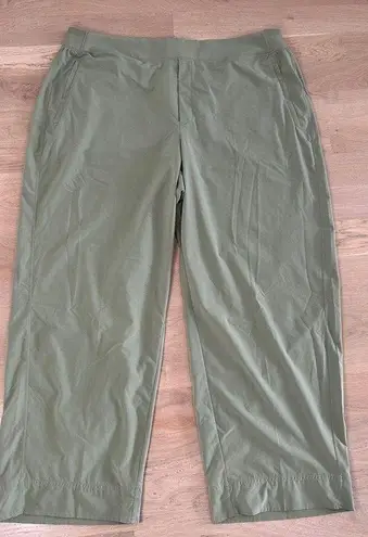 Athleta Brooklyn heights high rise wide leg trouser eucalyptus olive green sz 22
