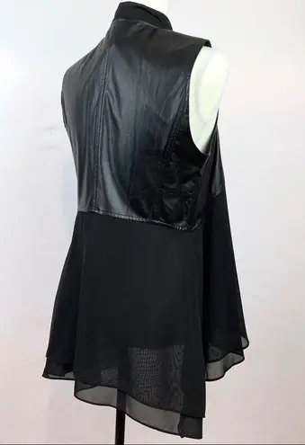 ZOEY Vest Faux Leather/Sheer Black Size S