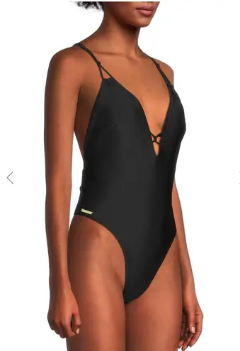 Milly CABANA Solid Carvico Vita Deep V One Piece Black. MSRP $295. Size M