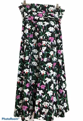 Veronica Beard Avi pleated floral-print cotton-blend poplin midi skirt