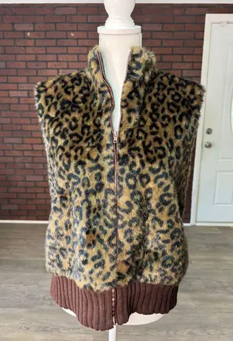heirloom collectibles Y2K Leopard Print Faux Fur Vest