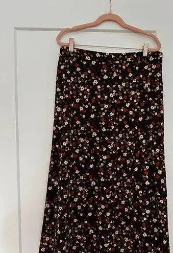 Elodie Floral Slit Midi Skirt Large Spring Summer Office Work Casual