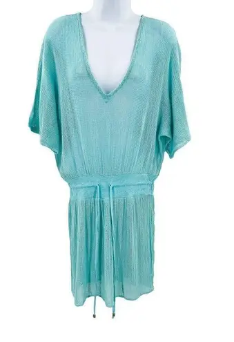 Vitamin A Lucette Plunge Honeycomb Mesh Tunic Dress Swim Cover Up