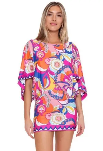 Trina Turk 💕💕 Sevilla Tunic ~ Swimsuit Coverup Multi-Color Print Small NWOT