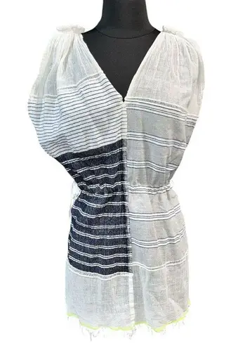 Lemlem Split V Neck Striped Sleeveless Swim Beach Coverup size Small