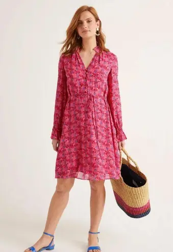 Boden NWT | Evangeline Floral Print Mini Dress in Camellia | 10P Pink