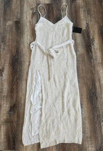 Retrofête Retrofete Rebecca Sequin Maxi Dress in White Size XS Sleeveless Belt