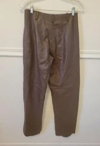 RTR sz 2 Veda deep chocolate brown leather pocketed dress trouser pants seamed