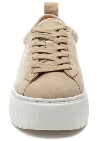 J/SLIDES NYC  Suede Leather Platform Sneakers Sand Lace-Up Size 6.5 New(Sold Out)