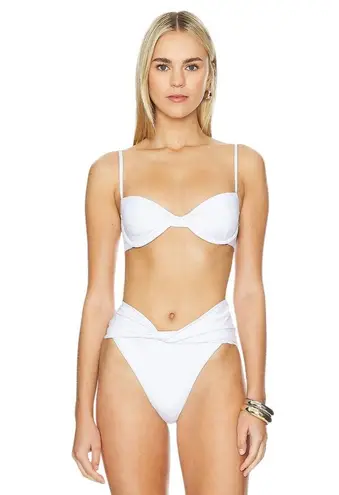 Agua Bendita X Revolve Irene Bikini Top in White Small Womens Swimsuit