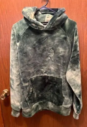 SPARK PAWS VELVET UNISEX GREEN & WHITE VELVET HOODIE Size XL Green