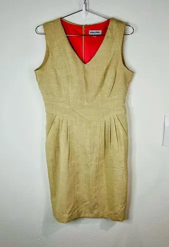 Shelby & Palmer Tan Sleeveless Sheath Dress Professional Work Size 6 Polyester