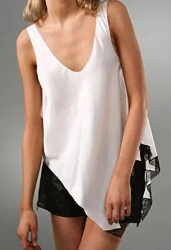 Alexander Wang  White Asymmetrical Tank Top Lace - Image 3