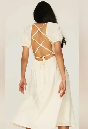 Pamela Love X RTR Cream Embroidered Midi Dress Womens Boho Chic Size XL $395