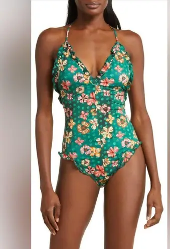 Ulla Johnson Giordana Maillot One-Piece Swimsuit, Veridian, Size X-Large, $350