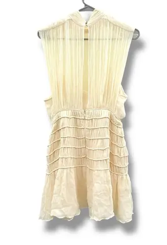 Shona joy Victoria Mini Dress Women’s Size 8 Cream Sleeveless Ruffle Hem Elegant