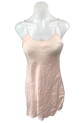 Vintage Kis n Touch 100% Silk Satin Pink Sleeveless Cami Mini Slip Dress Size M Size M