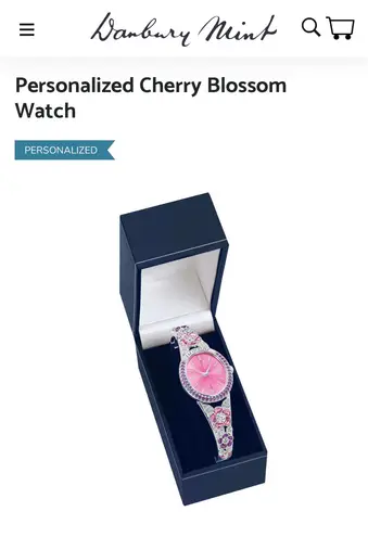 Danbury Mint Custom Cherry Blossom Watch